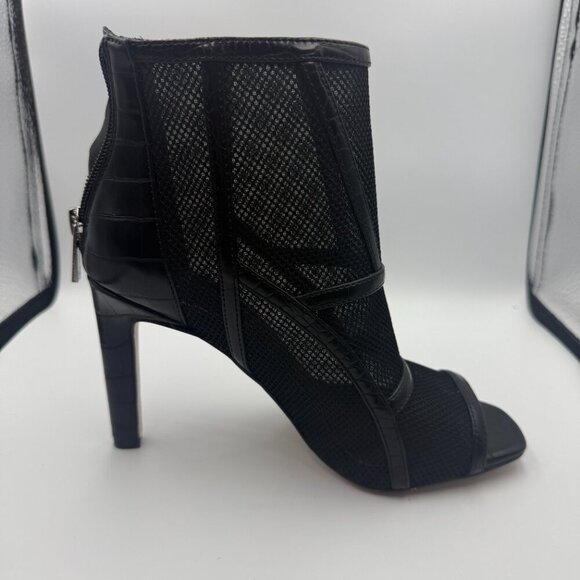 Jessica Simpson Black Mesh Peep-Toe Stiletto Booties Size 6 New - Picture 1 of 6